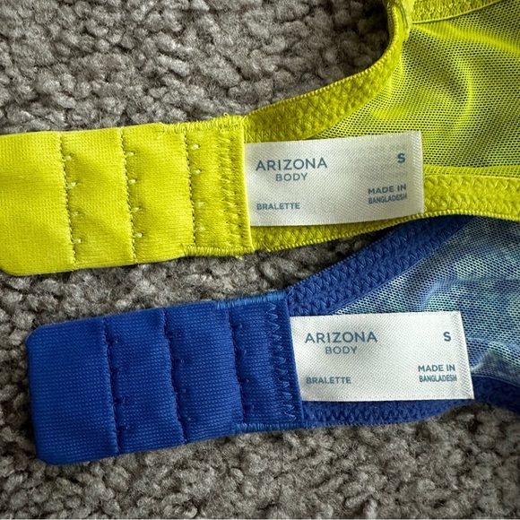 Arizona Body Bralette Mesh Acid Lime Floral Garden Blue Size S - Picture 6 of 11